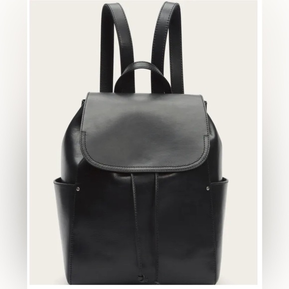 Frye Black Leather Backpack